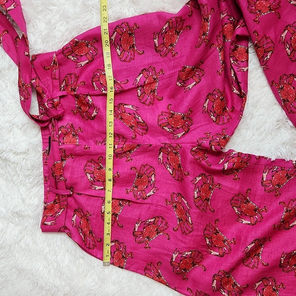 J Crew Womens Tie-waist Linen Pants in Ratti King Crab Print - Picture 14 of 16